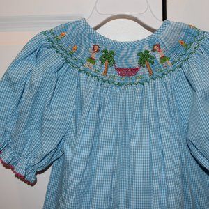 *EUC* Bishop smocked hula girl dress CUTE!